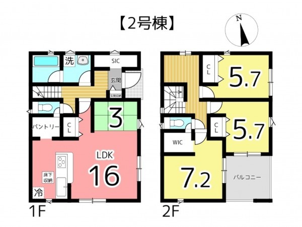 姫路市香寺町、新築一戸建ての間取り画像です