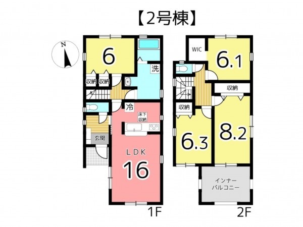 姫路市田寺、新築一戸建ての間取り画像です