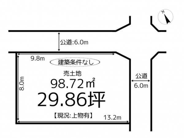 姫路市広畑区則直、土地の間取り画像です