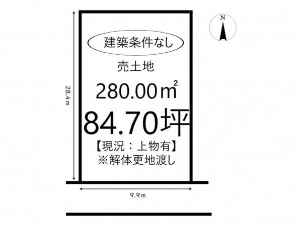 姫路市勝原区宮田、土地の間取り画像です