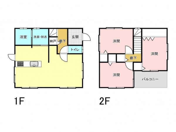 姫路市勝原区大谷、中古一戸建ての間取り画像です