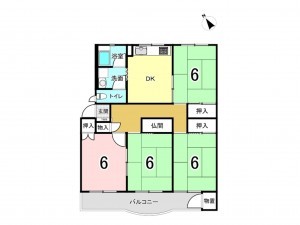姫路市大津区天満、マンションの間取り画像です