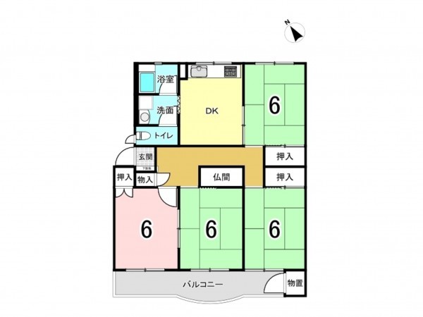 姫路市大津区天満、マンションの間取り画像です