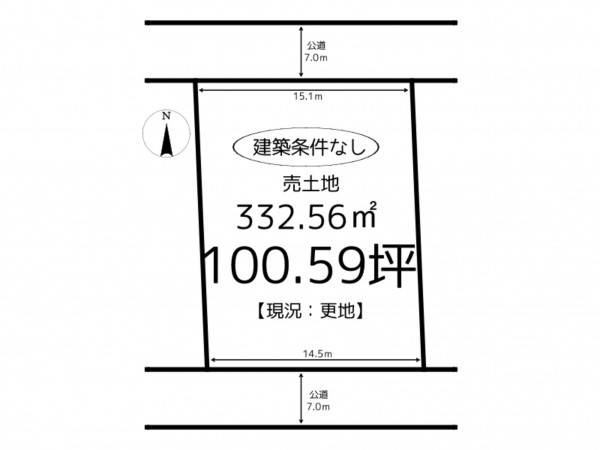 姫路市網干区津市場、土地の間取り画像です