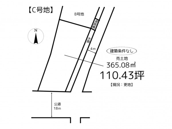 姫路市網干区新在家、土地の間取り画像です
