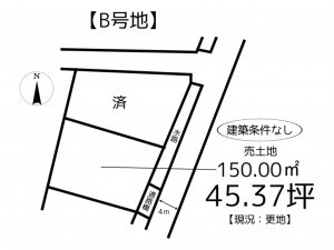 姫路市網干区新在家、土地の間取り画像です