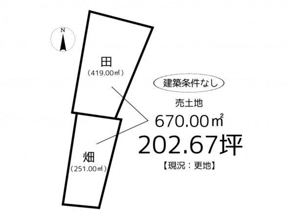 姫路市網干区大江島、土地の間取り画像です