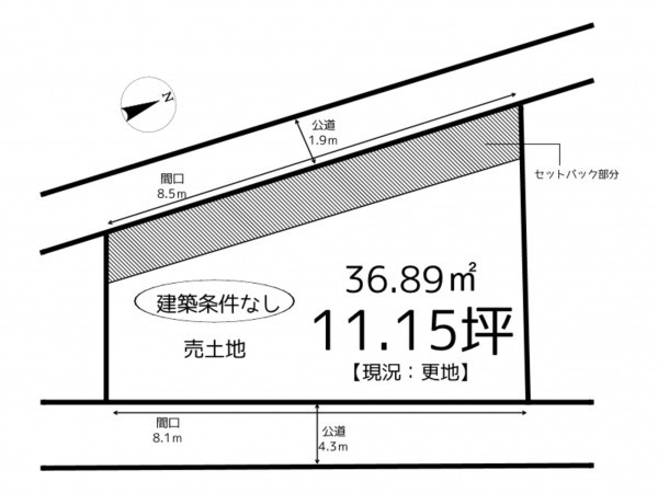 姫路市網干区余子浜、土地の間取り画像です