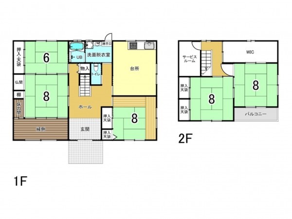 姫路市網干区垣内西町、中古一戸建ての間取り画像です