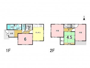姫路市網干区余子浜、中古一戸建ての間取り画像です