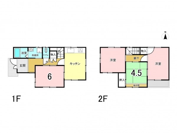 姫路市網干区余子浜、中古一戸建ての間取り画像です