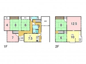 姫路市網干区新在家、中古一戸建ての間取り画像です
