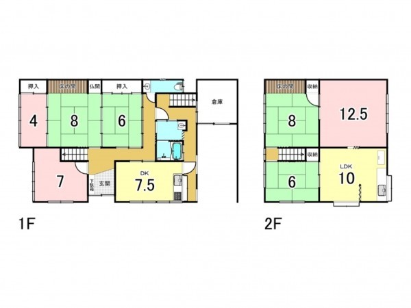 姫路市網干区新在家、中古一戸建ての間取り画像です