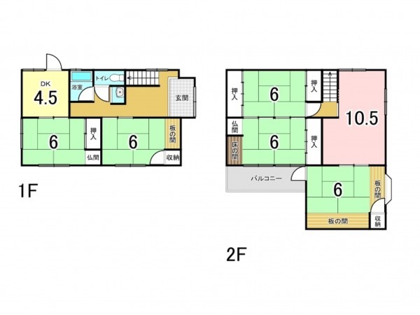 姫路市網干区坂出、中古一戸建ての間取り画像です