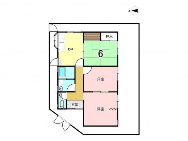 姫路市網干区坂上、中古一戸建ての間取り画像です