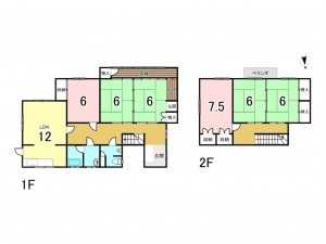 姫路市網干区和久、中古一戸建ての間取り画像です