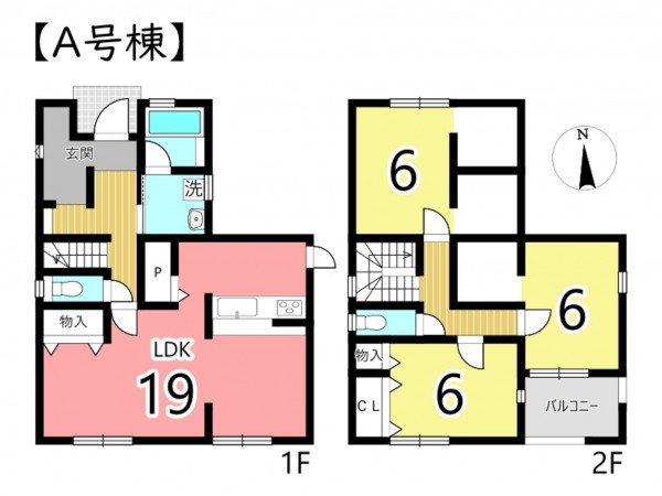 姫路市網干区興浜、新築一戸建ての間取り画像です