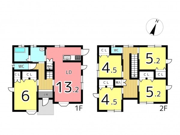 姫路市青山、中古一戸建ての間取り画像です