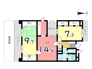 姫路市白浜町、マンションの間取り画像です