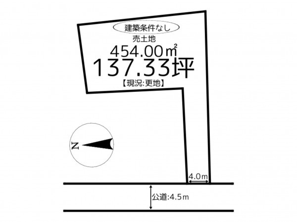 揖保郡太子町竹広、土地の間取り画像です
