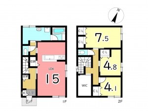 姫路市広畑区高浜町、中古一戸建ての間取り画像です