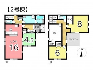 姫路市網干区余子浜、中古一戸建ての間取り画像です