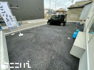 姫路市庄田、新築一戸建ての駐車場画像です