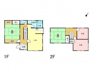 姫路市青山西、中古一戸建ての間取り画像です