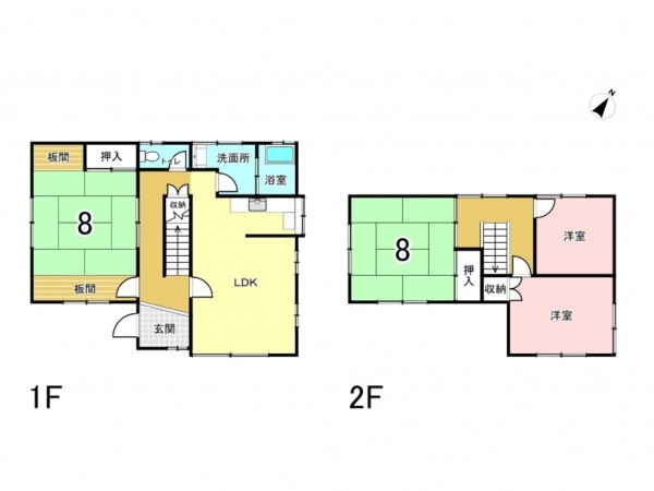 姫路市青山西、中古一戸建ての間取り画像です
