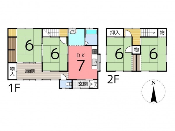 たつの市神岡町東觜崎、中古一戸建ての間取り画像です