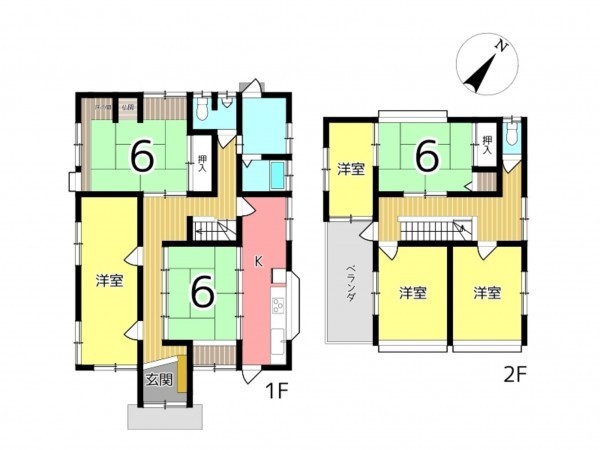 姫路市城見台、中古一戸建ての間取り画像です