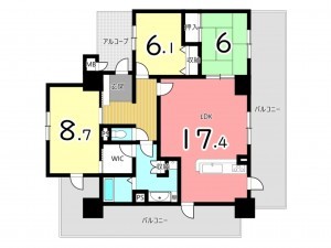 姫路市東今宿、マンションの間取り画像です