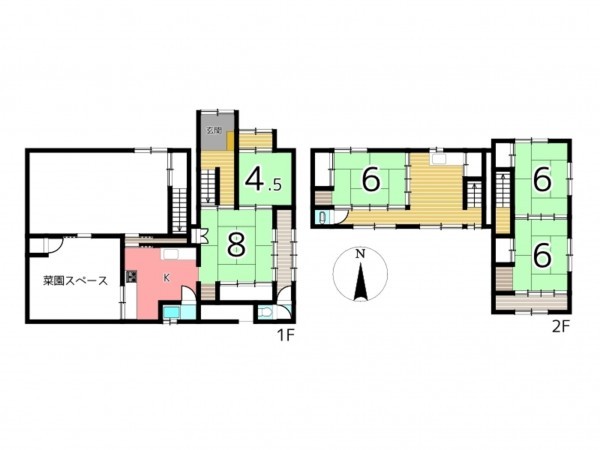 たつの市揖保川町原、中古一戸建ての間取り画像です