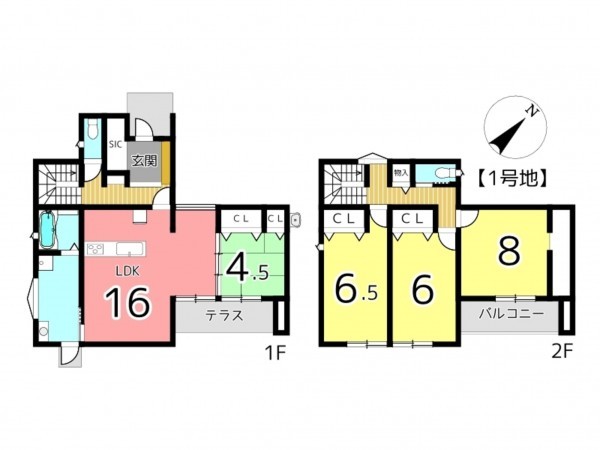 揖保郡太子町鵤、新築一戸建ての間取り画像です