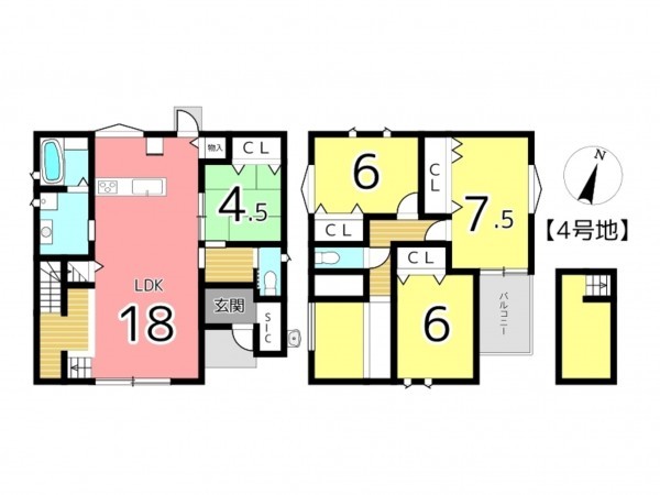 揖保郡太子町鵤、新築一戸建ての間取り画像です