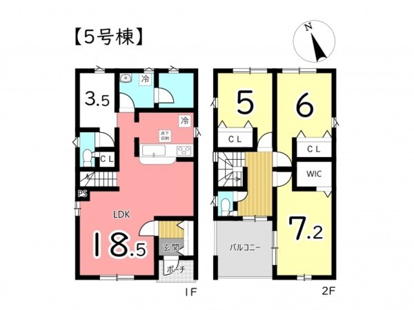 姫路市野里、新築一戸建ての間取り画像です