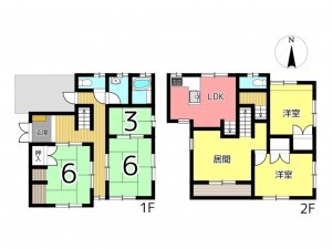 たつの市揖保川町片島、中古一戸建ての間取り画像です