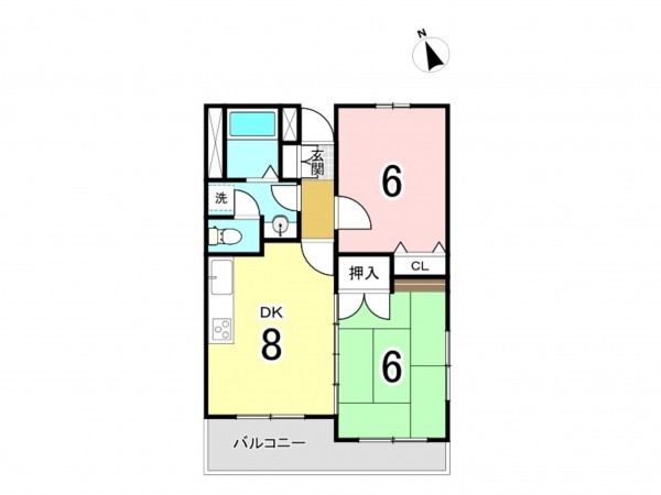 姫路市網干区新在家、収益/事業用物件/マンションの間取り画像です