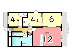 姫路市飾磨区若宮町、マンションの間取り画像です