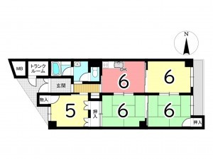 姫路市広畑区北河原町、マンションの間取り画像です