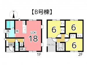 姫路市大津区天満、新築一戸建ての間取り画像です
