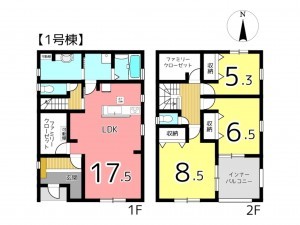 揖保郡太子町佐用岡、新築一戸建ての間取り画像です