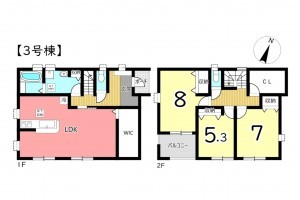 姫路市青山、新築一戸建ての間取り画像です