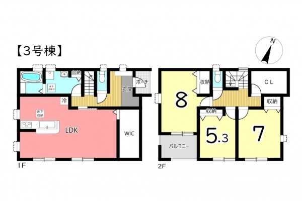 姫路市青山、新築一戸建ての間取り画像です