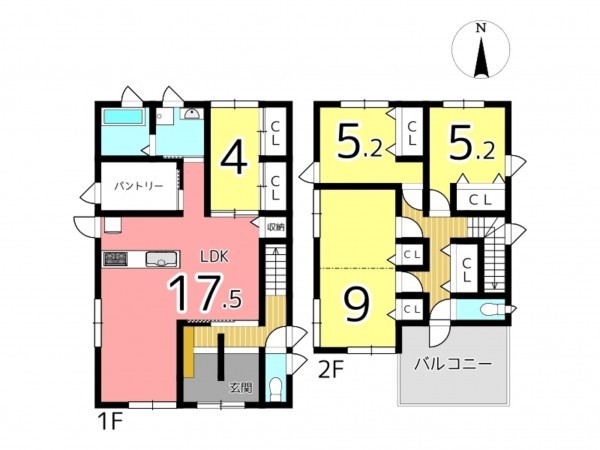 たつの市御津町苅屋、中古一戸建ての間取り画像です