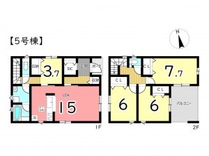 姫路市勝原区山戸、新築一戸建ての間取り画像です