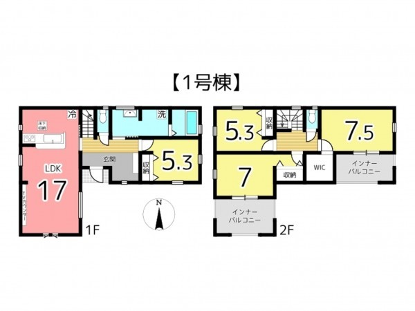 姫路市勝原区山戸、新築一戸建ての間取り画像です