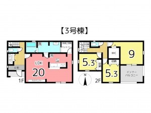 姫路市勝原区山戸、新築一戸建ての間取り画像です