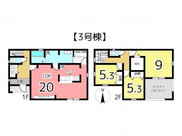 姫路市勝原区山戸、新築一戸建ての間取り画像です