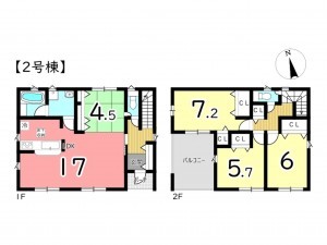 姫路市別所町、新築一戸建ての間取り画像です